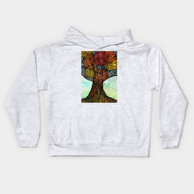 Doodle Tree Kids Hoodie by KarmarieCrafts